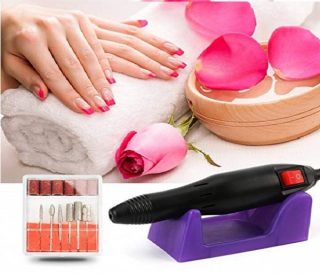 2.Electric Nail Drill Machine Nail File Drill Set Kit for Acrylic Nails, Gel Nail, Nail Art Polisher Sets Glazing Nail Drill Fast Manicure Pedicure by Buycitky (Rose)