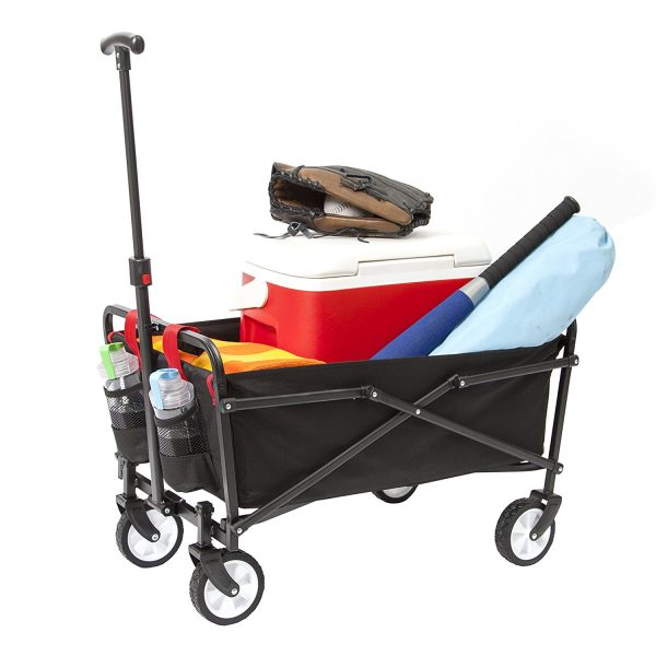 3. YSC Wagon Garden Folding Utility Shopping Cart,Beach (Black)